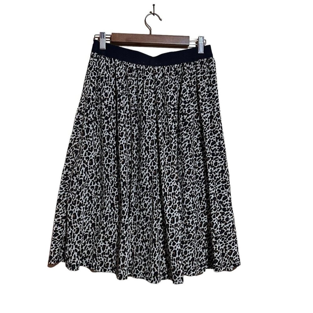 Leopard Print‎ Sparkz Copenhagen Midi Skirt Elastic Waistband M Pleated Party